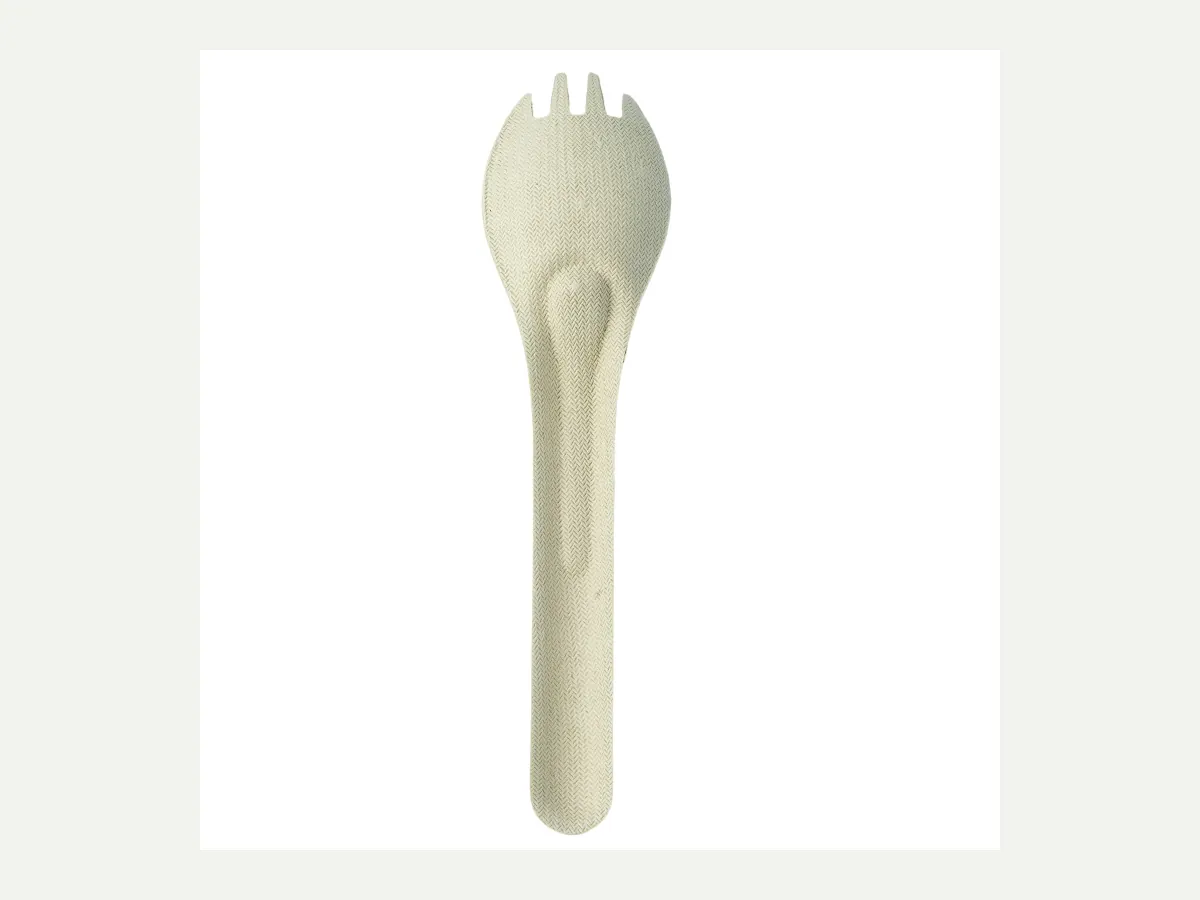 Cutlery molded pulp packaging model