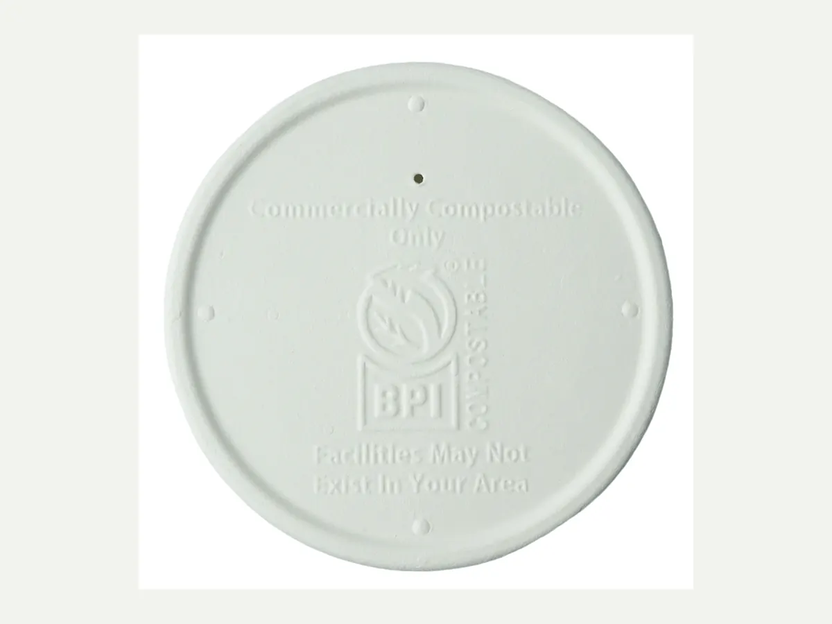 Lids made from molded plant fiber